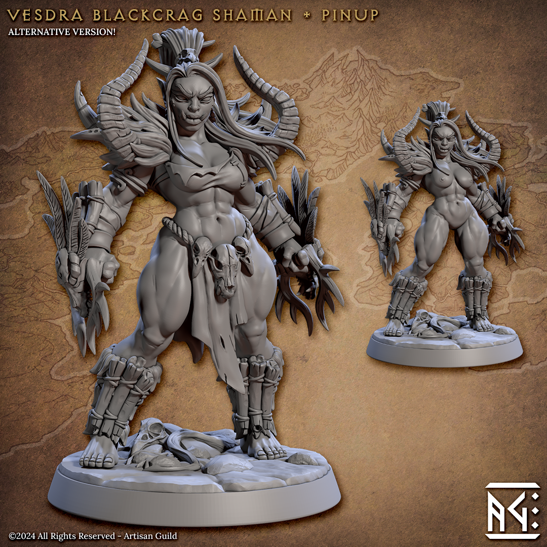 Vesdra the Blackcrag Shaman - Orc Pinup (Blackcrag Orcs)